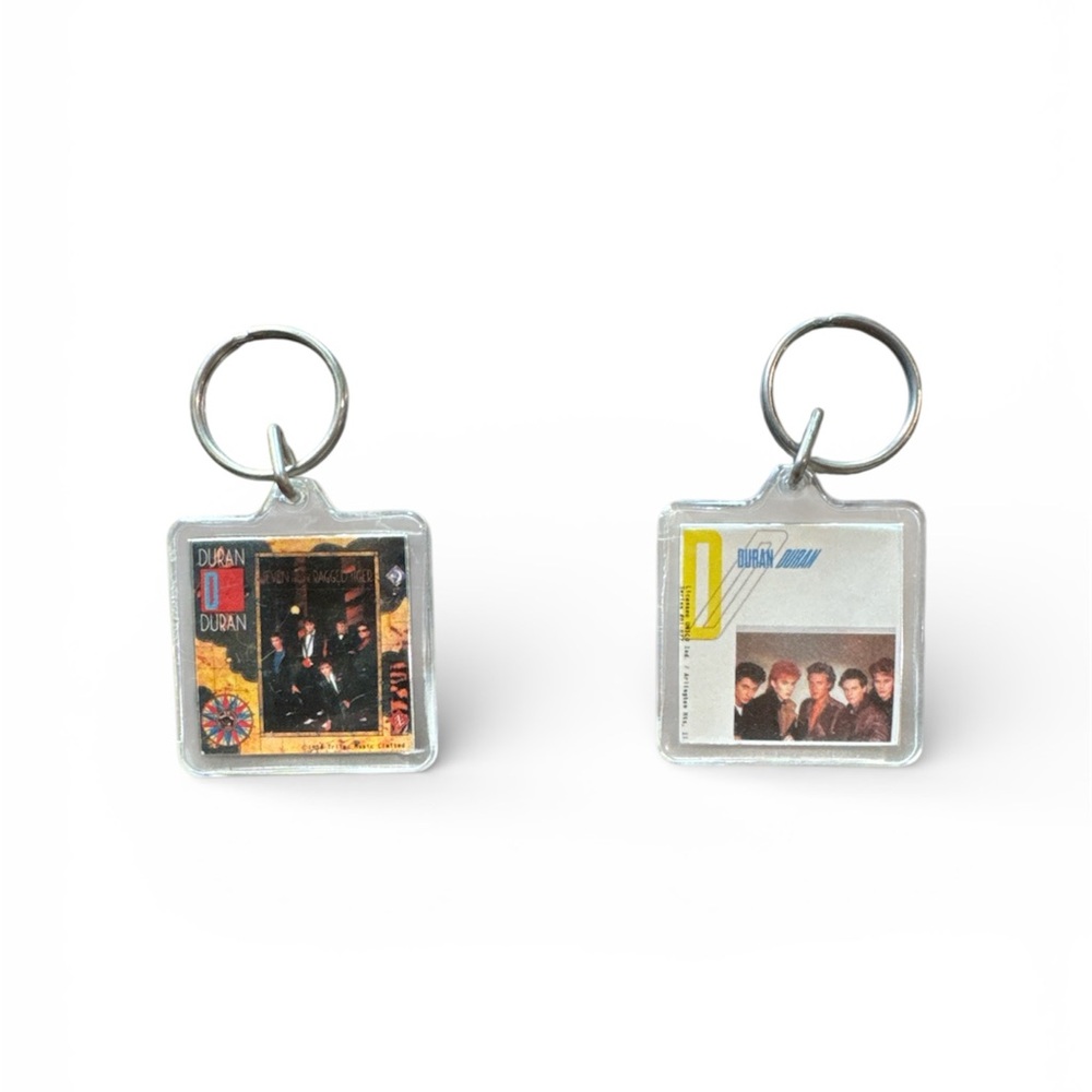 Vintage Duran Duran Album Cover Keychains Set of Two Good Condition - Picture 2 of 2